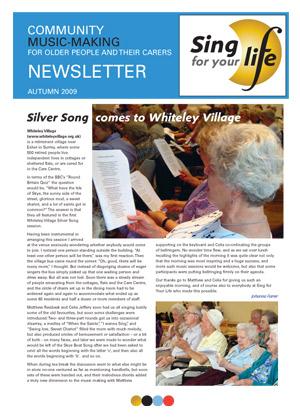 Click to download Sing for your life Autumn 2009 newsletter