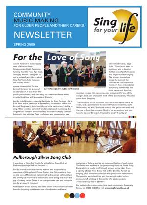 Click to download Sing for your life Spring 2009 newsletter