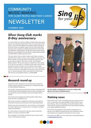 Click to download Sing for your life Summer 2009 newsletter